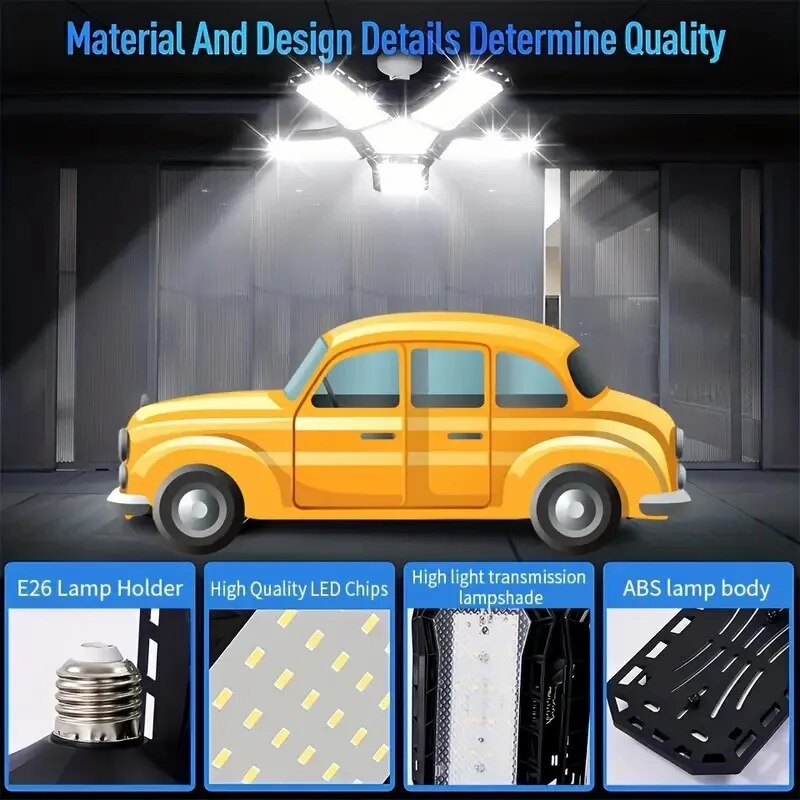Super Bright Garage Lighting LED Shop Light With Adjustable Panels